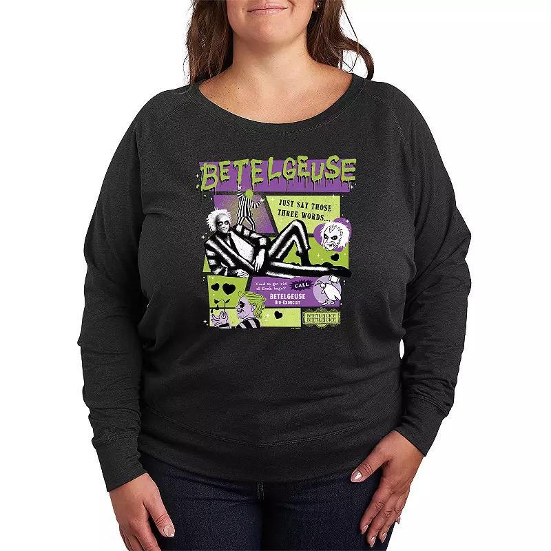 Plus Size Shamrock Plaid Lightweight French Terry Sweatshirt, Women's, Size: 4XL, Heather Grey Product Image