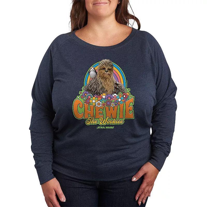 Plus Size Peanuts Snoopy Joy French Terry Long Sleeve Tee, Women's, Size: 4XL, Grey Indigo Product Image