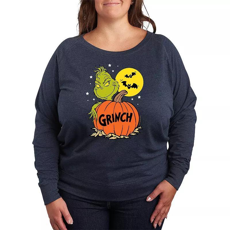 Plus Size Peanuts Snoopy Joy French Terry Long Sleeve Tee, Women's, Size: 3XL, Grey Green Product Image