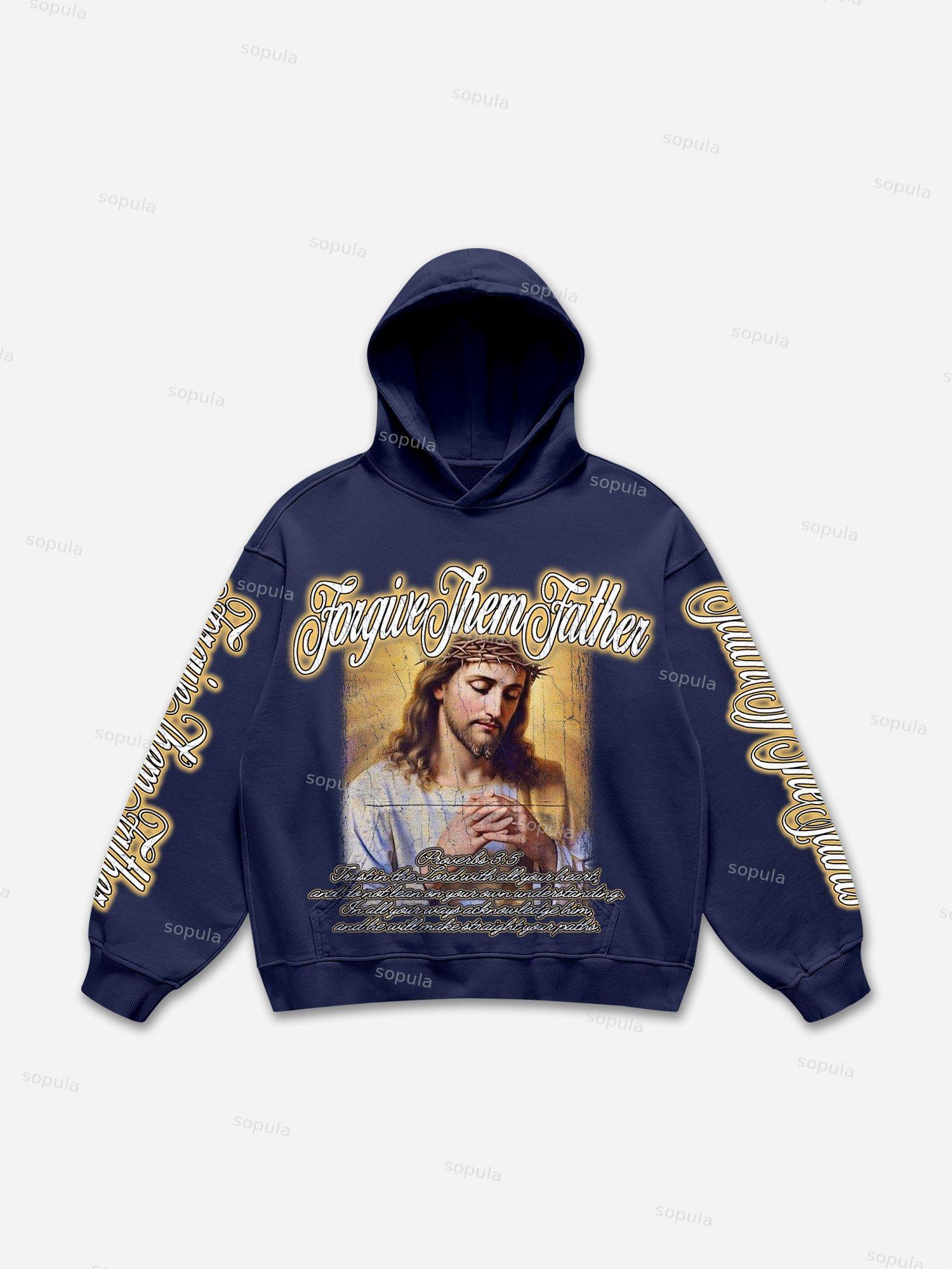 Forgive Them Father Jesus Graphic Hoodie Product Image