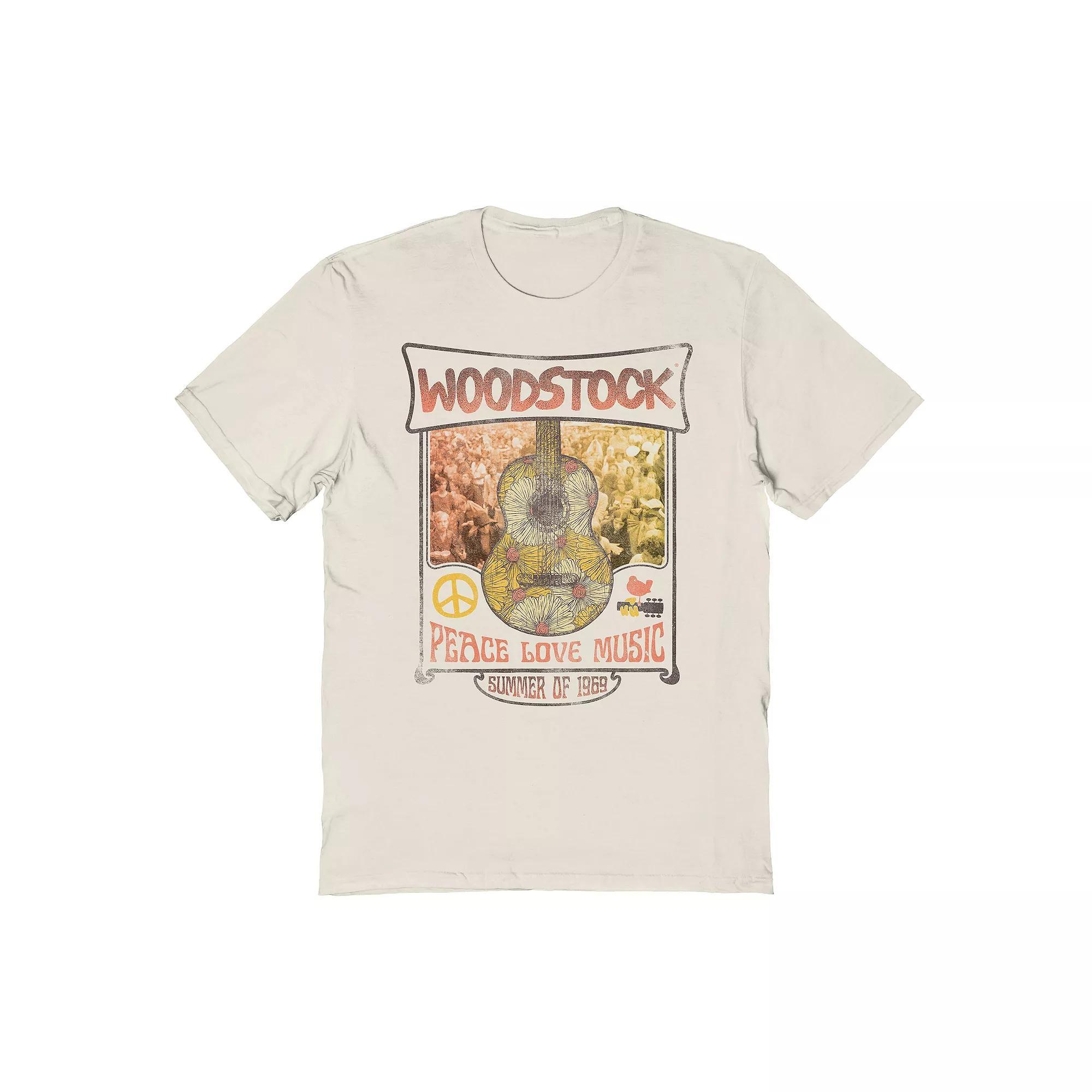 Men's Vintage Daisy Guitar Graphic Tee, Size: Small, Natural Product Image