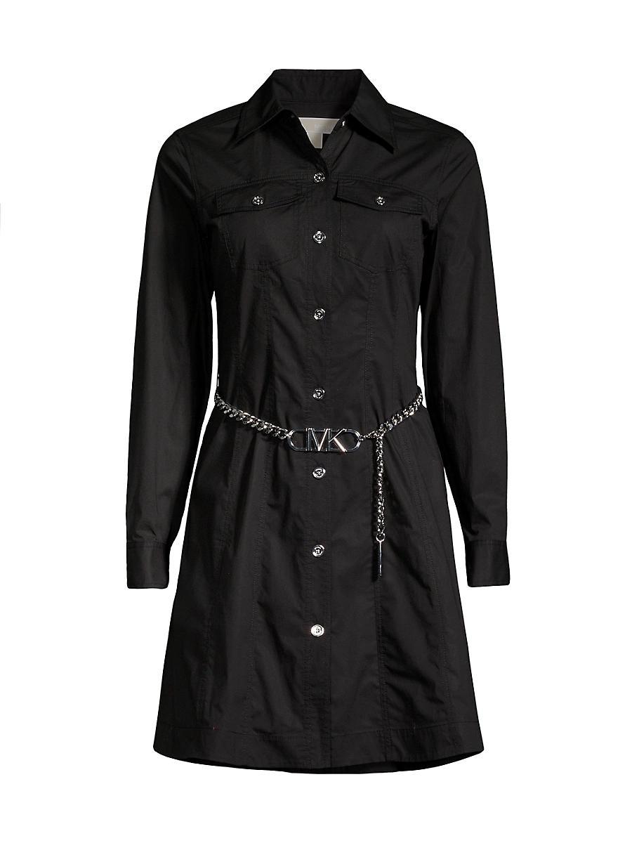 Womens Poplin Belted Utility Minidress Product Image