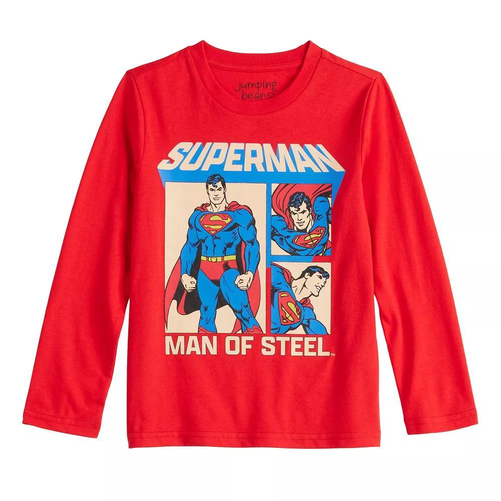 Boys 4-12 Jumping Beans® DC Comics Superman Man of Steel Classic Long Sleeve Graphic Tee, Boy's, Size: 7, Red Product Image