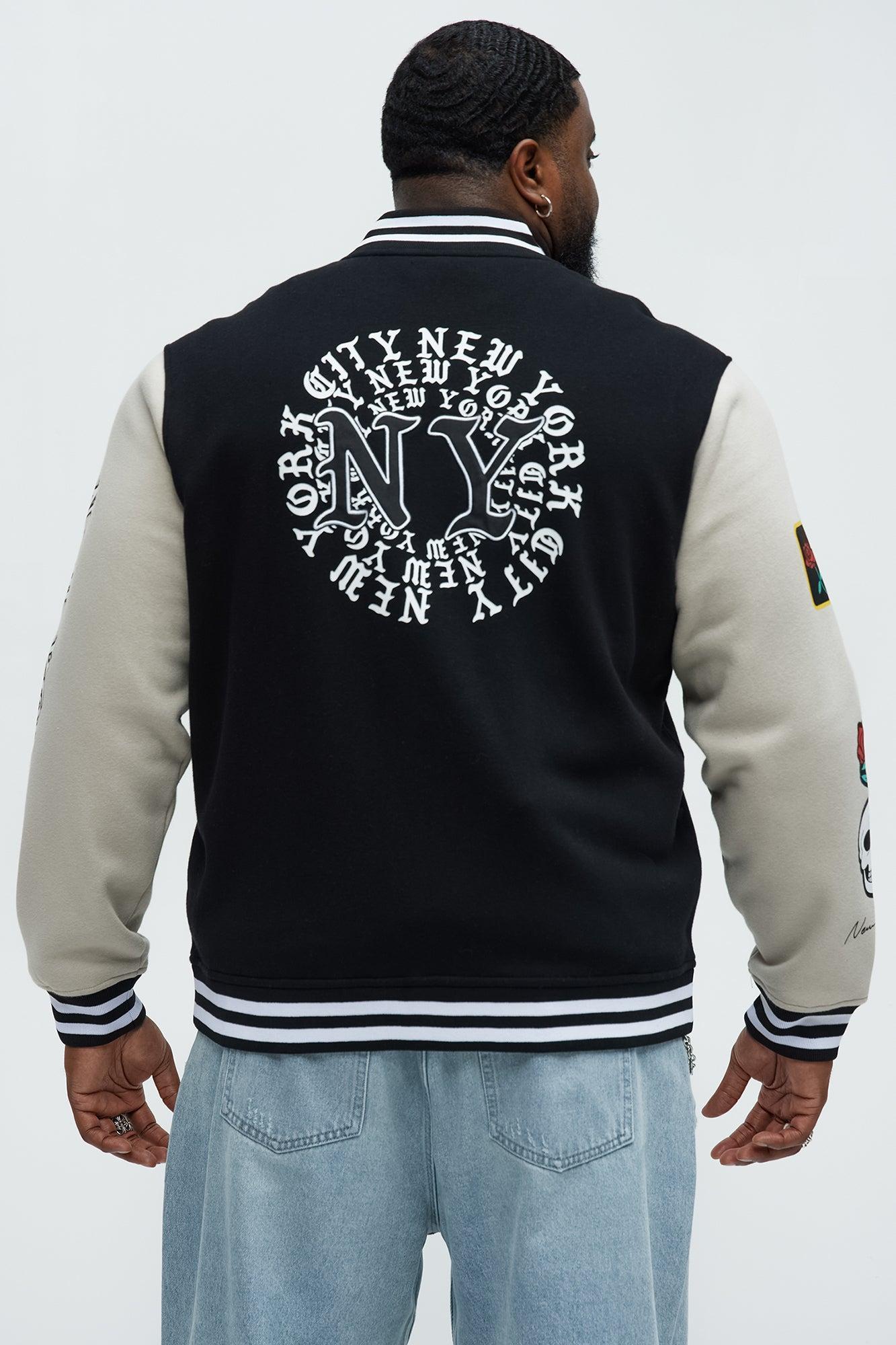 New York Circle Varsity Jacket - Black Product Image