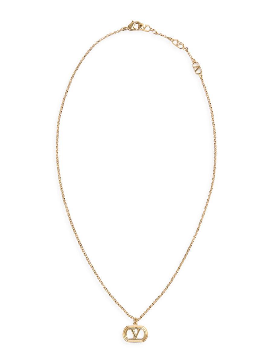 Womens Oval Metal Necklace Product Image