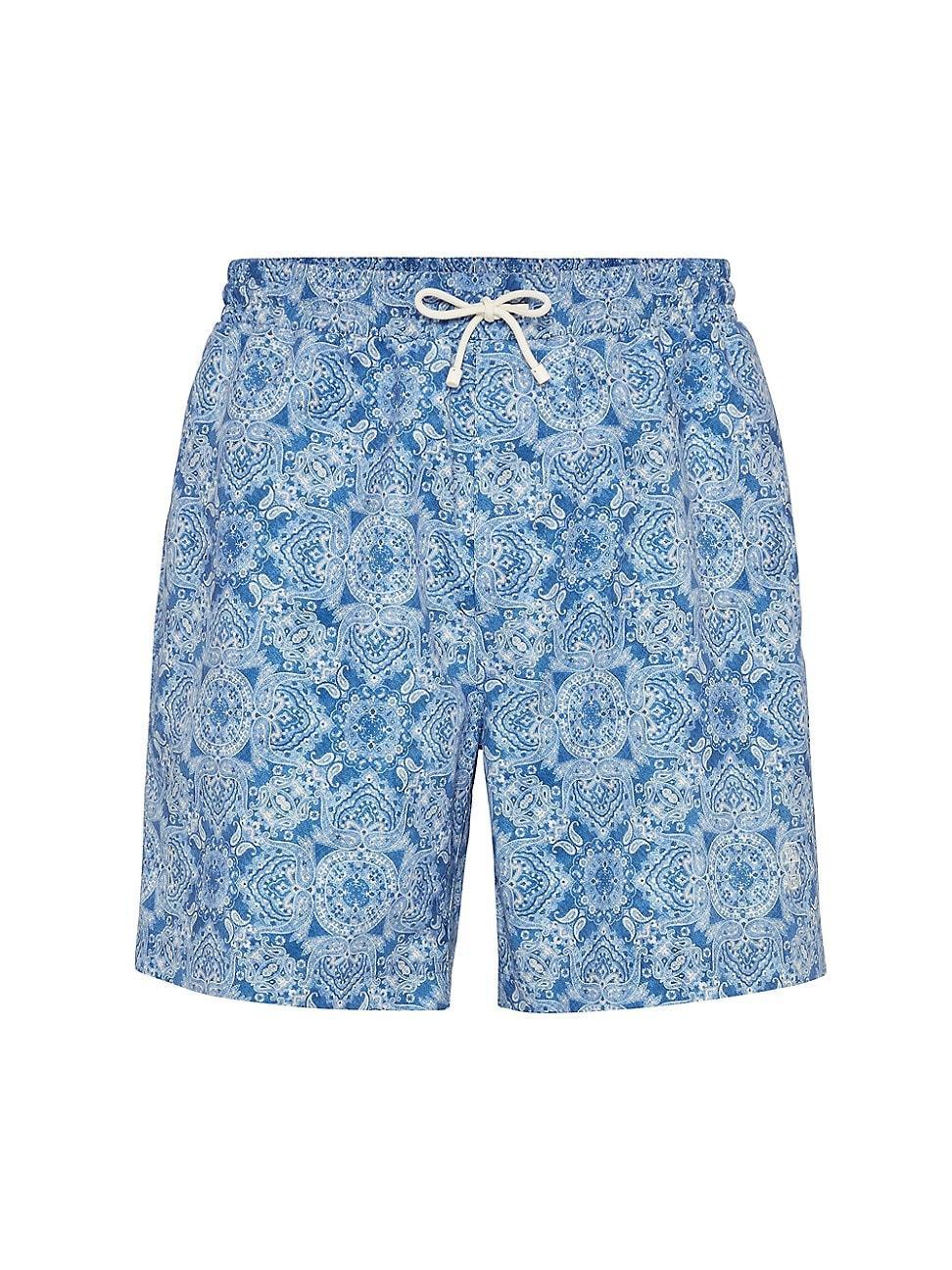 Mens Paisley Nylon Swim Shorts Product Image
