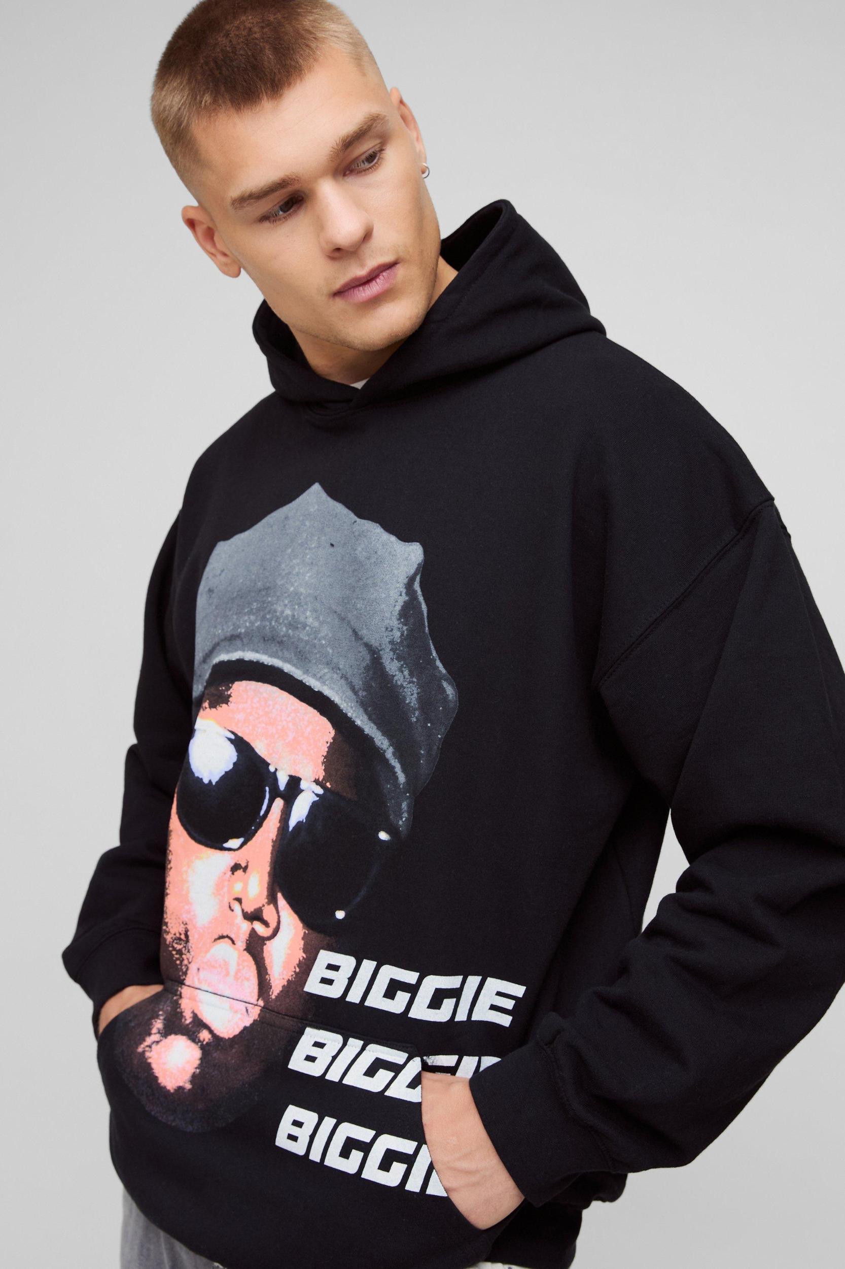 Oversized Biggie License Large Print Hoodie | boohooMAN USA Product Image