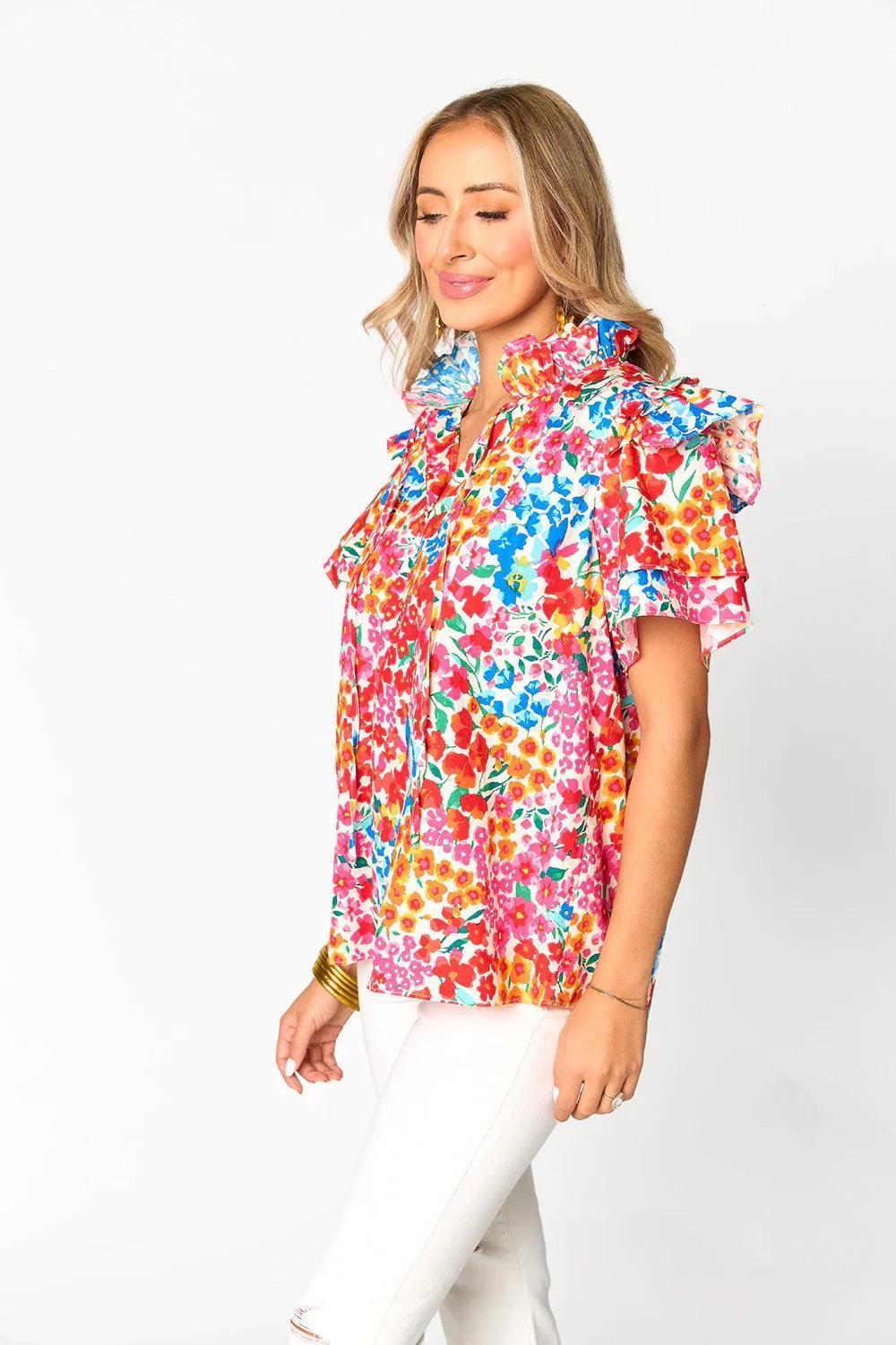 Shauna Ruffle Shoulder Top Product Image