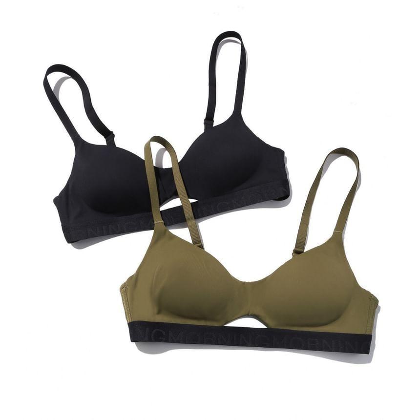 Cutout Panel Wireless Bra / Panty / Set Product Image