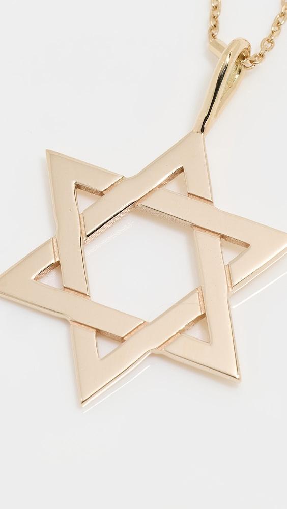 Zoe Chicco 14k Gold Open Star of David Charm Necklace | Shopbop Product Image