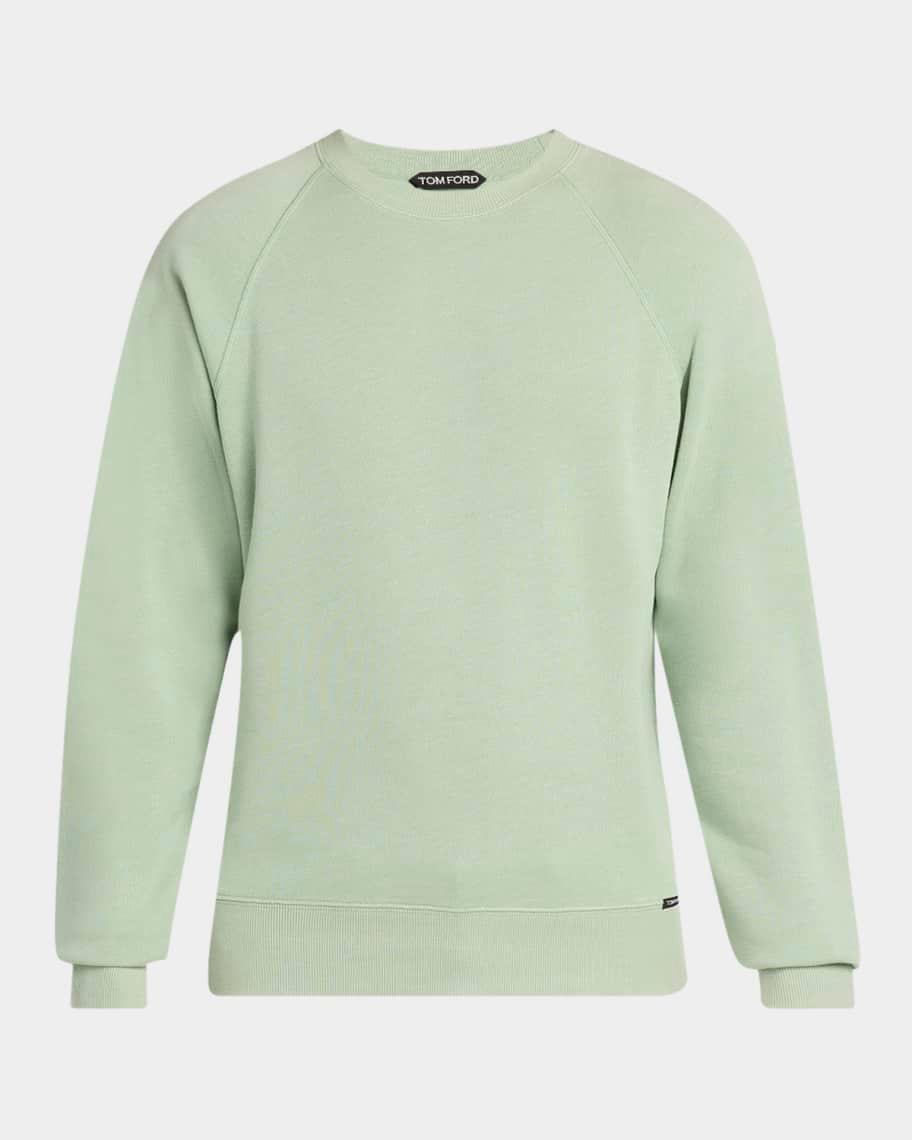 Mens Melange Cotton Raglan Crewneck Sweater Product Image