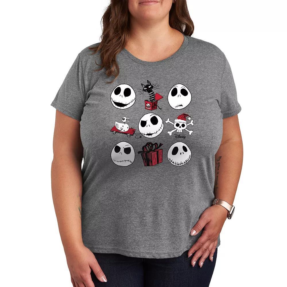 Disney's Nightmare Before Christmas Plus Grid Graphic Tee, Women's, Size: 3XL, Grey Gray Product Image