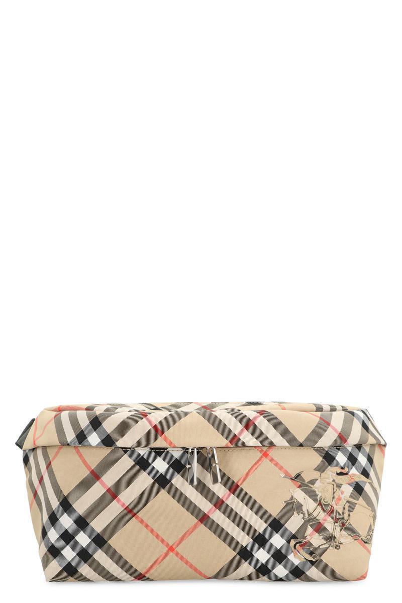 Men's Check Belt Bag In Beige Product Image