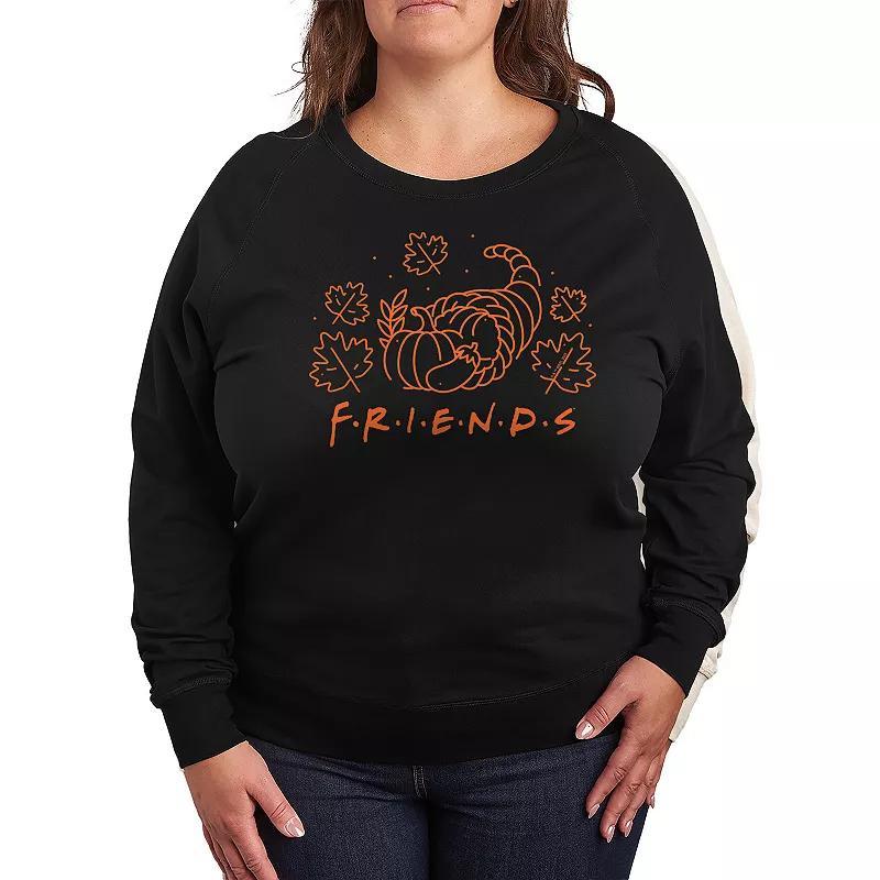 Plus Size Friends Logo Cornucopia French Terry Long Sleeve Tee, Womens Product Image