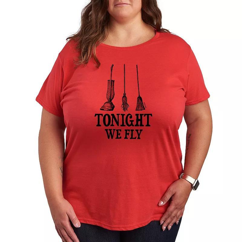 Disney's Hocus Pocus Plus Size Tonight We Fly Graphic Tee, Women's, Size: 4XL, Dark Red Product Image