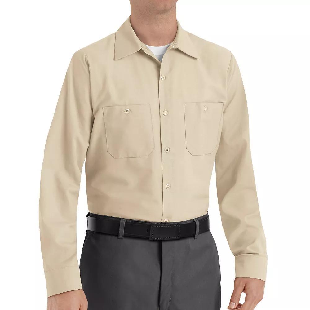 Men's Red Kap Classic-Fit Industrial Long Sleeve Button-Down Work Shirt, Size: Large, Beige Product Image