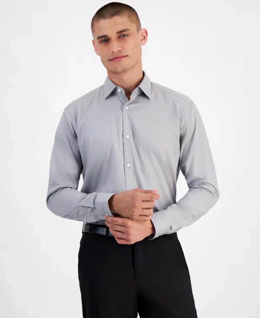 HUGO BOSS Hugo By  Men's Modern-fit Dress Shirt In Grey Product Image