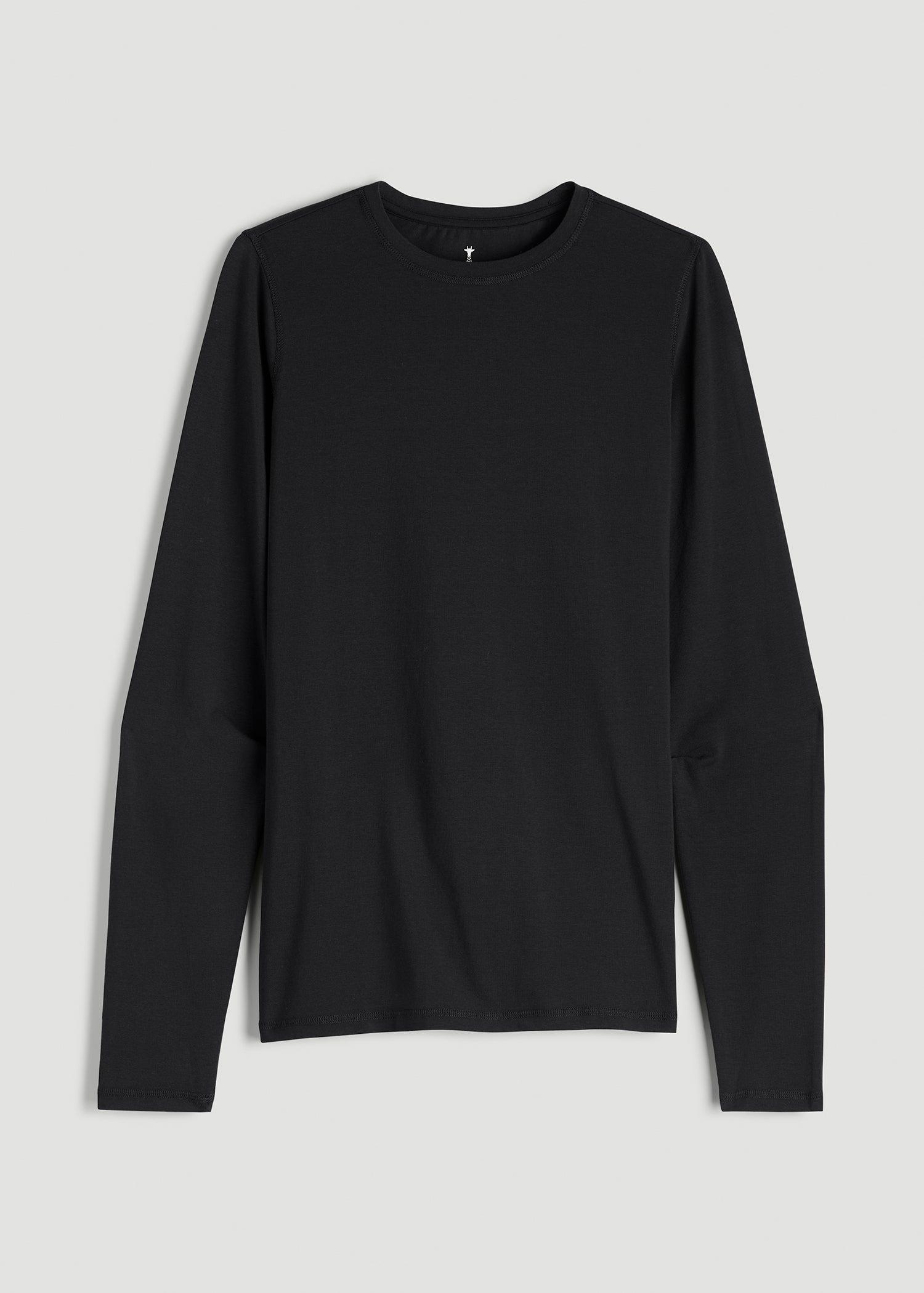 The Essential SLIM-FIT Long Sleeve Tee for Tall Men in Black Male Product Image
