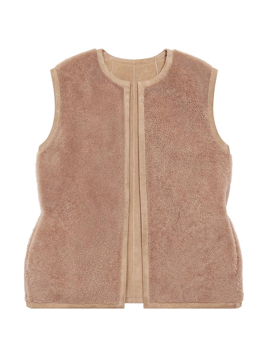 Womens Reversible Shearling Vest Product Image