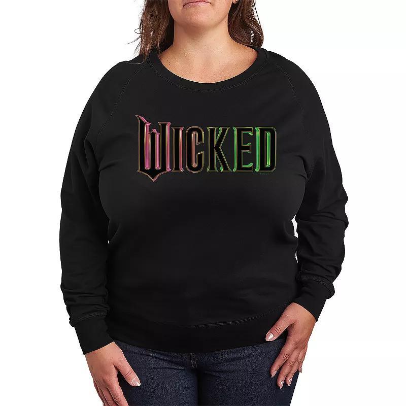 Plus Size Wicked Theatrical Logo Lighweight French Terry Sweatshirt, Womens Product Image