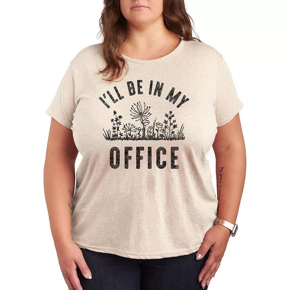 Plus I'll Be In My Office Graphic Tee, Women's, Size: 1XL, Beige Product Image