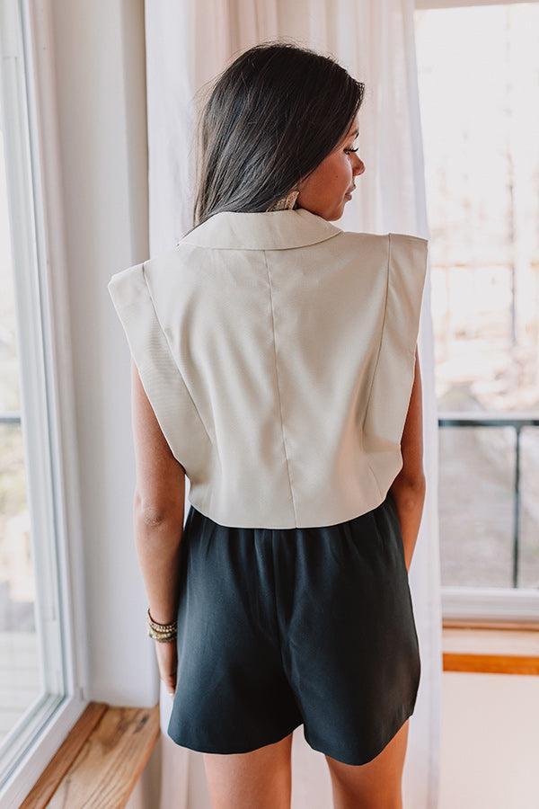 Champagne Cruising Crop Top in Light Beige Product Image