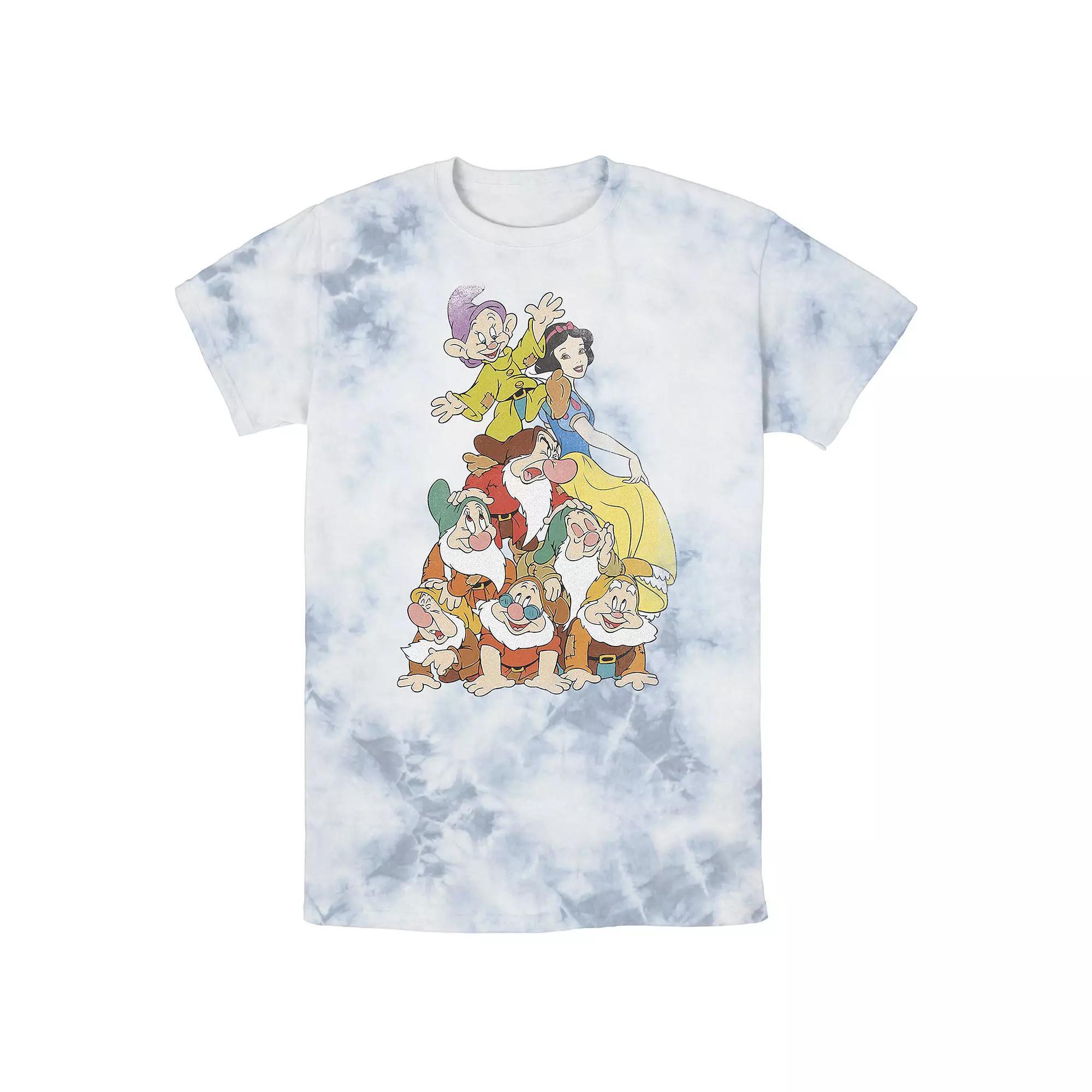 Men's Disney Snow White Seven Dwarf Stack Bomabrd Wash Tee,  Product Image