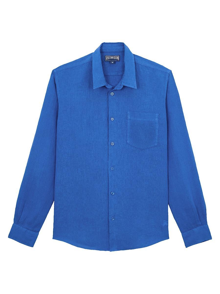 Vilebrequin Men's Solid Linen Shirt Product Image