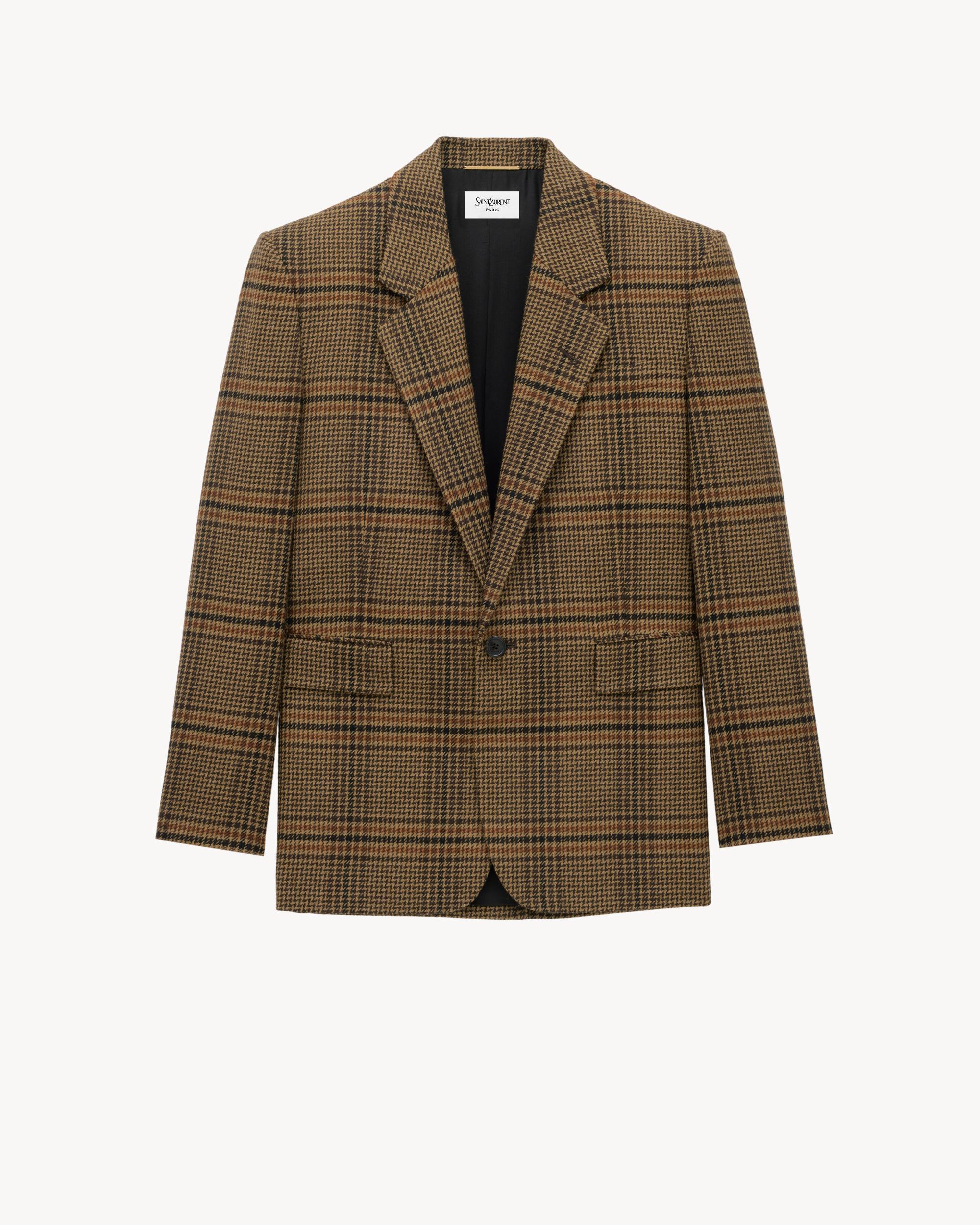 jacket in prince of wales wool Product Image