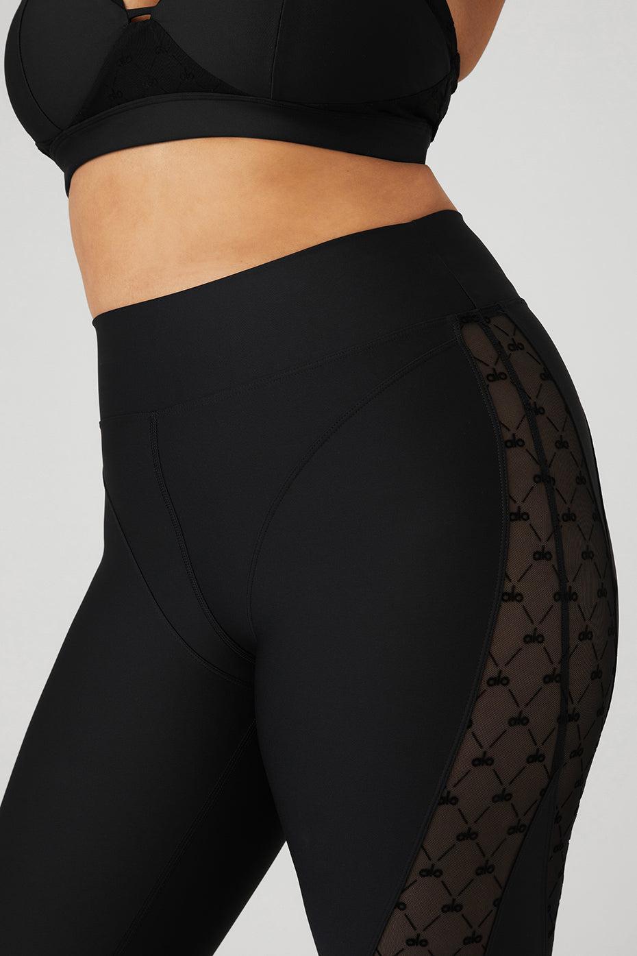 Airlift Mesh High-Waist Celeste Capri - Black Female Product Image