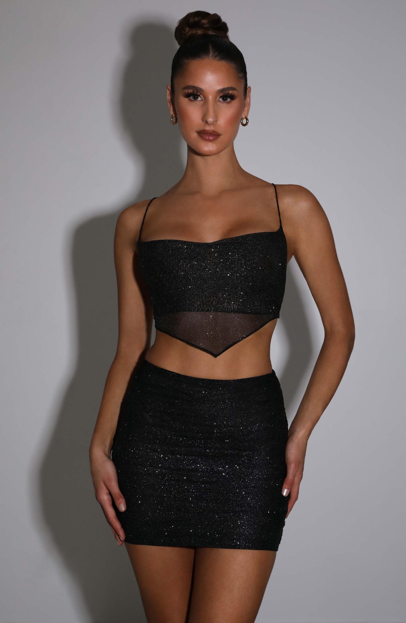 Brielle Top - Black Sparkle Product Image