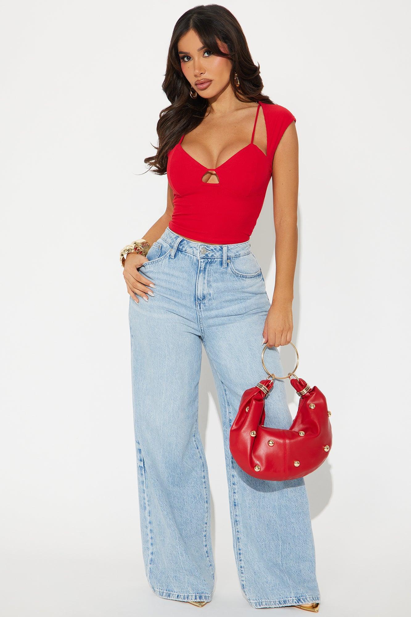 Stick With Me Top - Red Product Image