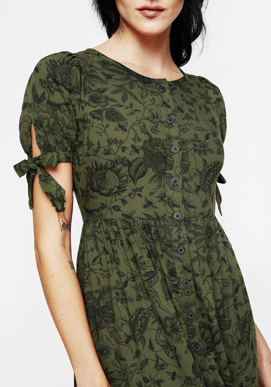 Meadowflowers Floral Print Button Up Tiered Midaxi Dress Product Image