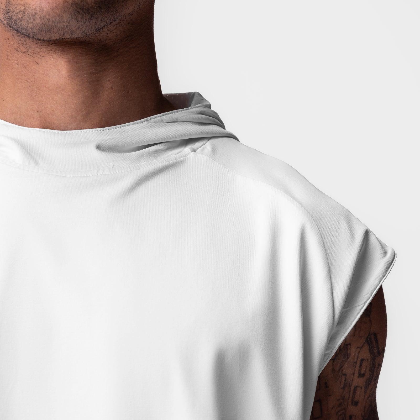 0983. Reversible 2-in-1 Cutoff Hoodie - White Product Image