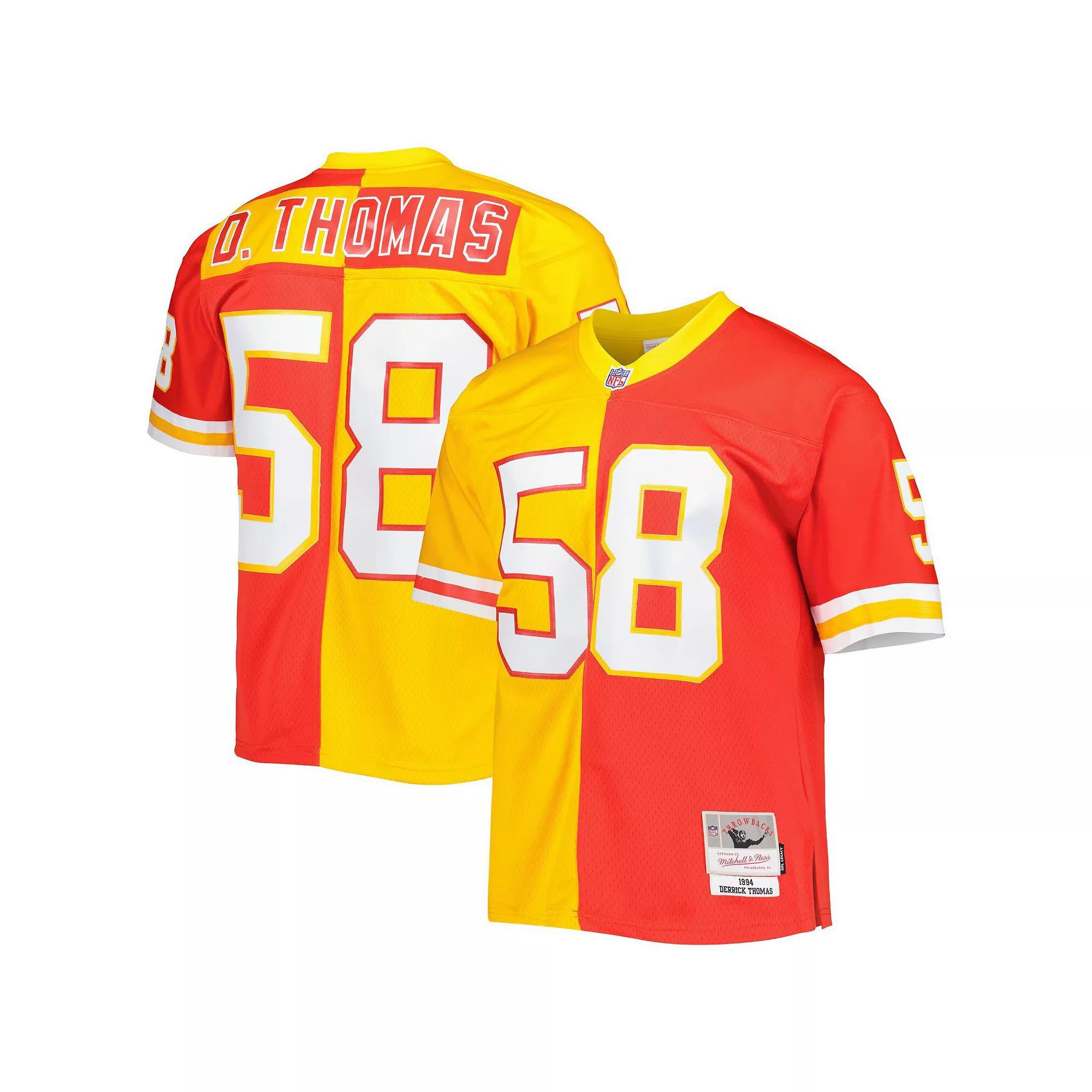 Men's Mitchell & Ness Derrick Thomas Red/Gold Kansas City Chiefs 1994 Split Legacy Replica Jersey, Size: Medium Product Image