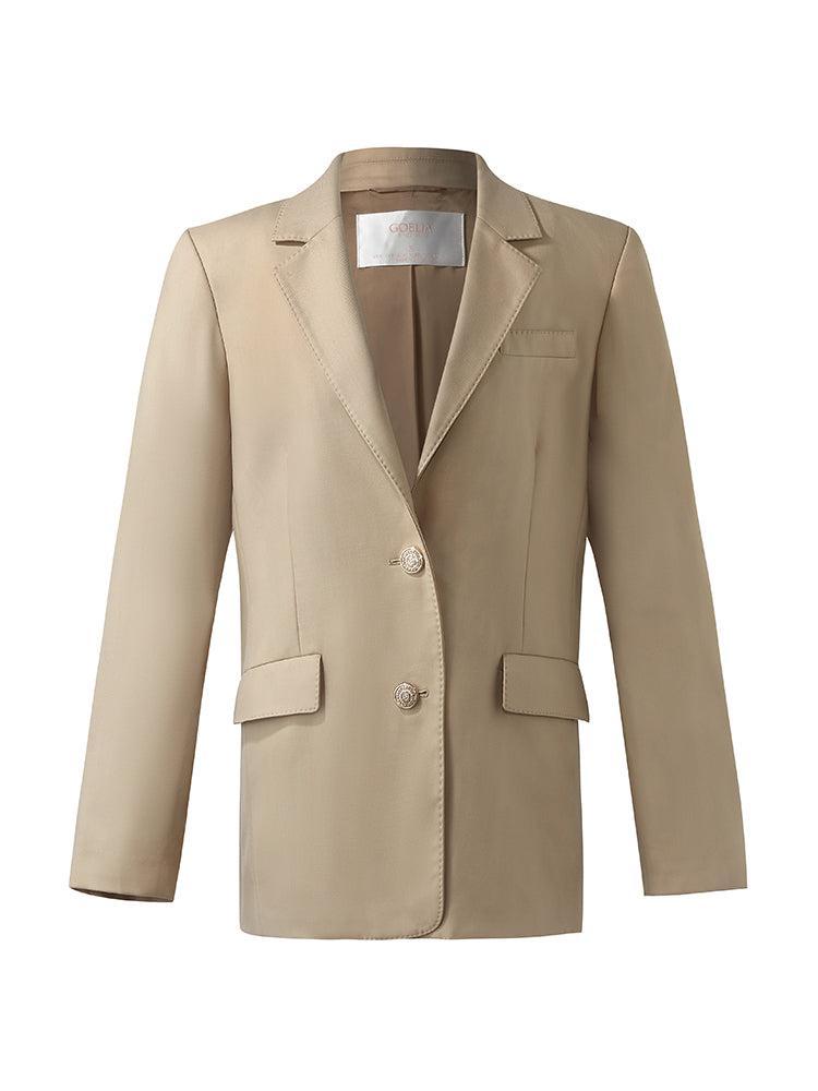 Worsted Woolen Straight Women Blazer Product Image