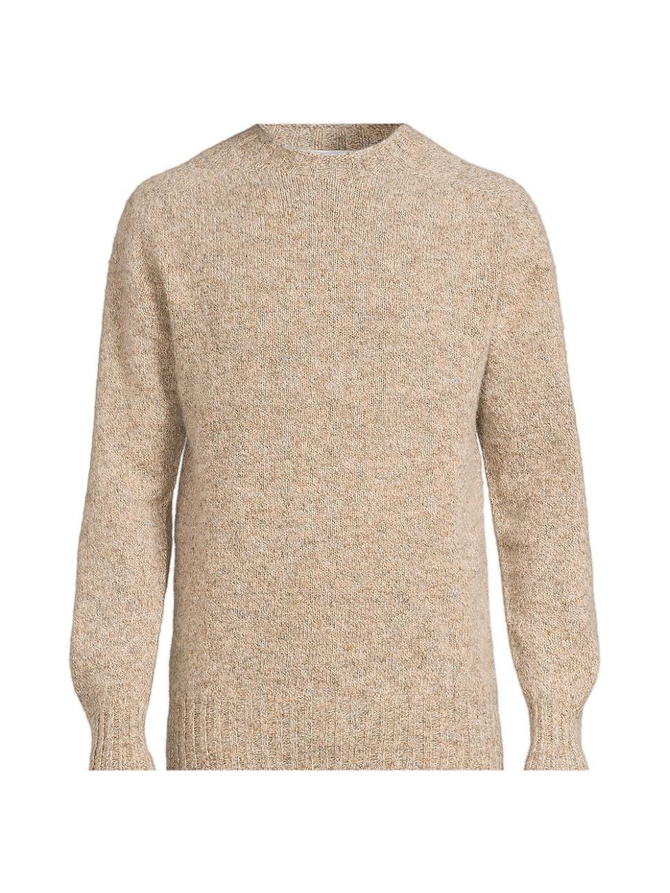 Mens Brushed Shetland Wool Sweater Product Image