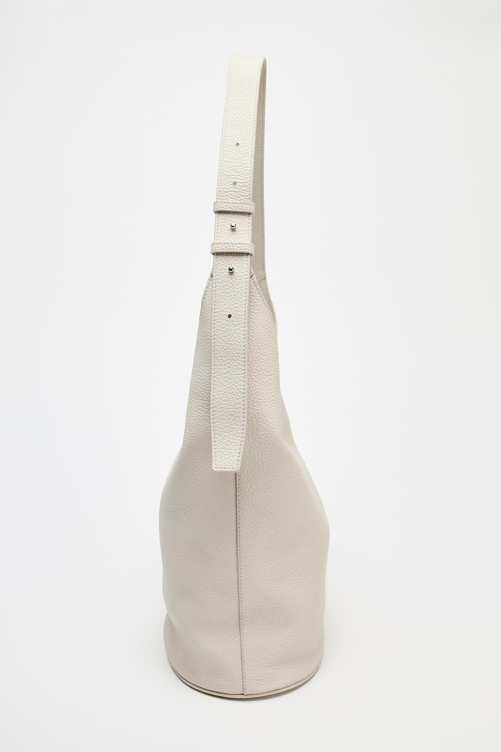 LEATHER SHOULDER BUCKET BAG Product Image