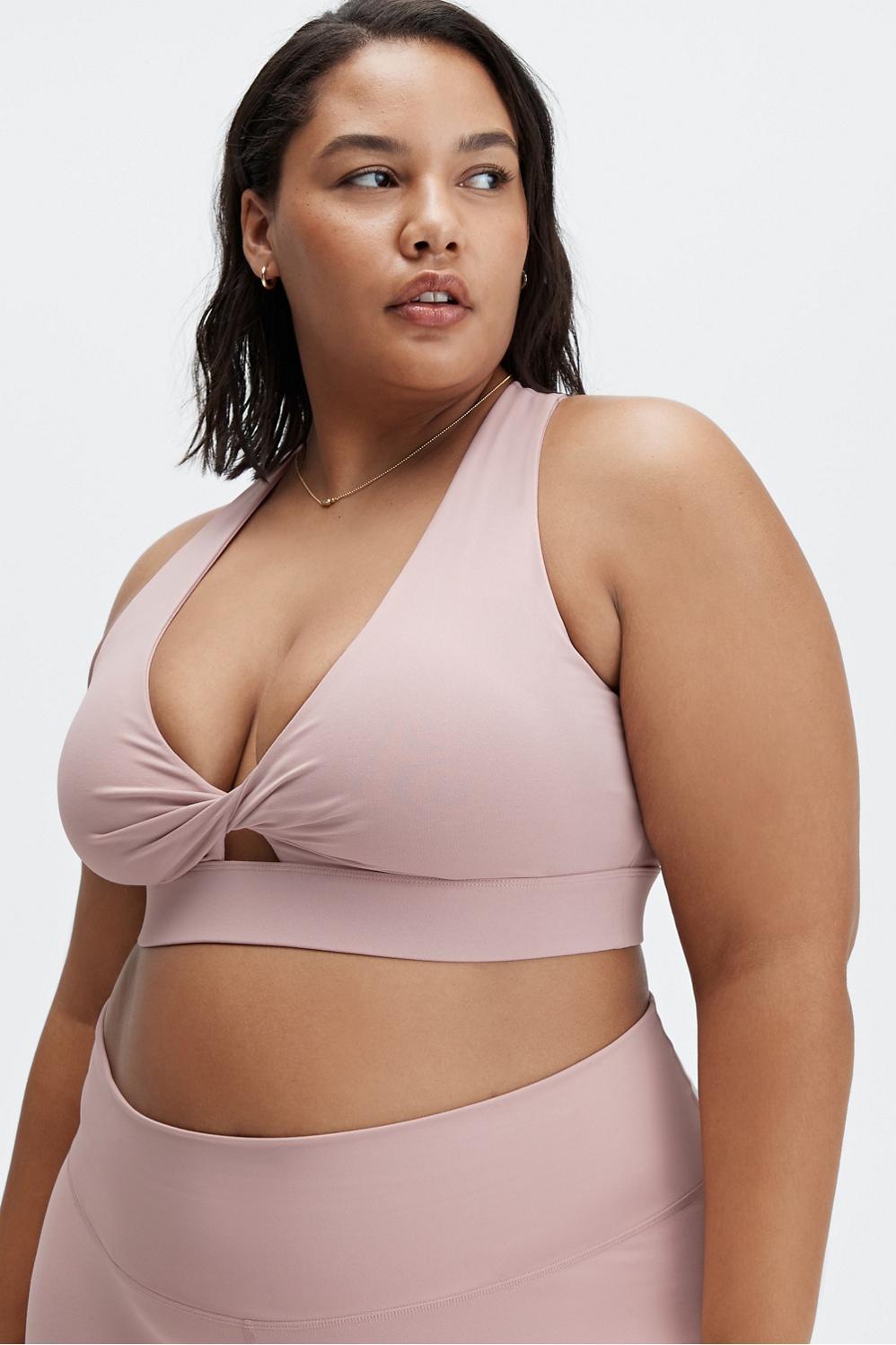 Fabletics Oasis Twist Sports Bra Womens pink plus Size 2X Product Image