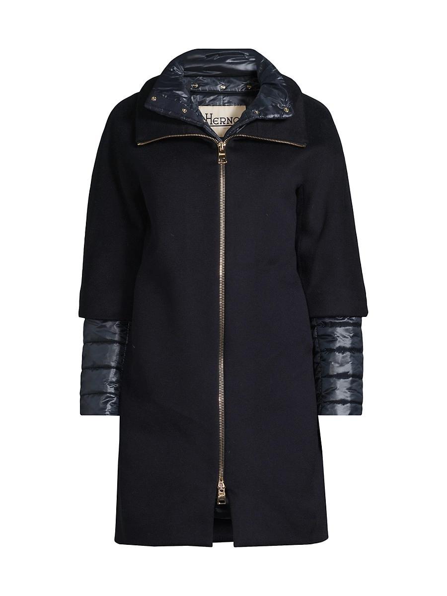 Womens Wool Quilted Cocoon Coat Product Image