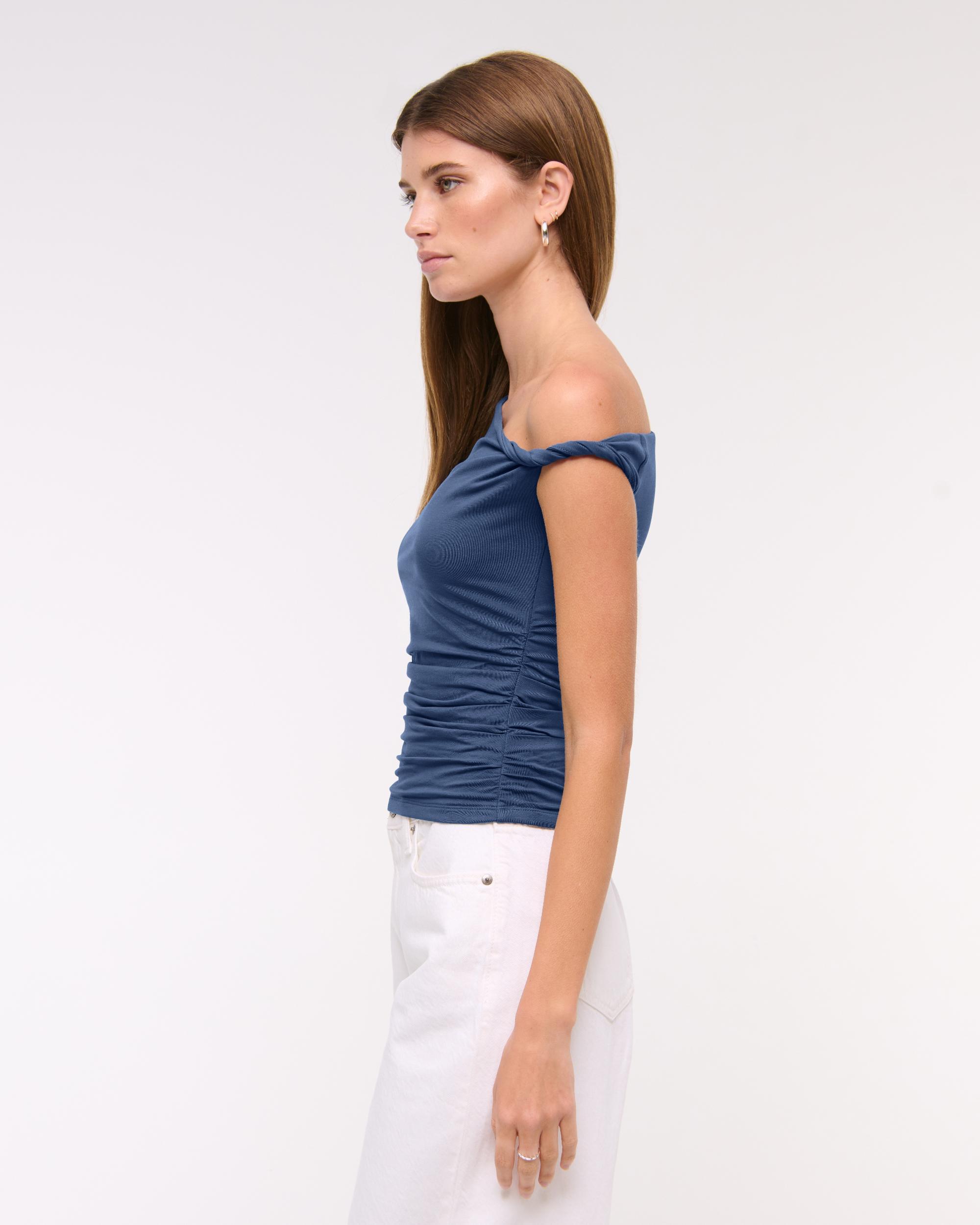 Asymmetrical Mesh Twist Top Product Image