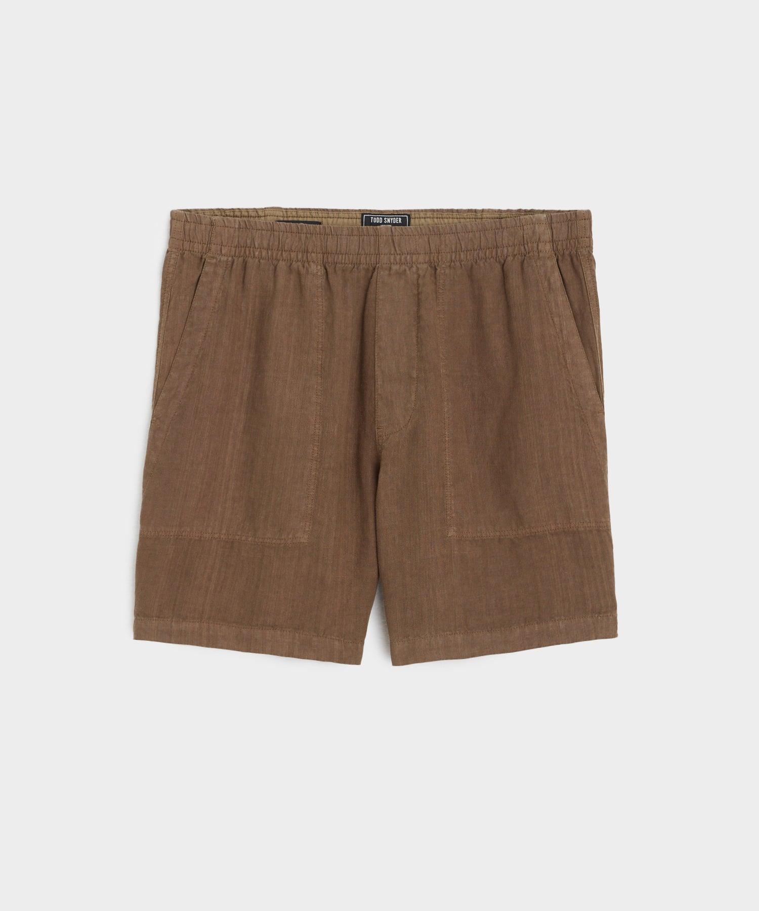 7" Italian Linen Beach Short in Hopsack Product Image