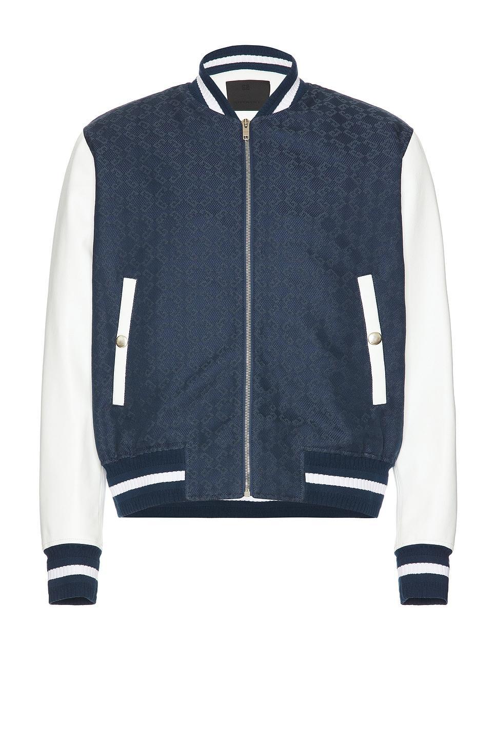 Mixed Material Varsity Jacket Product Image