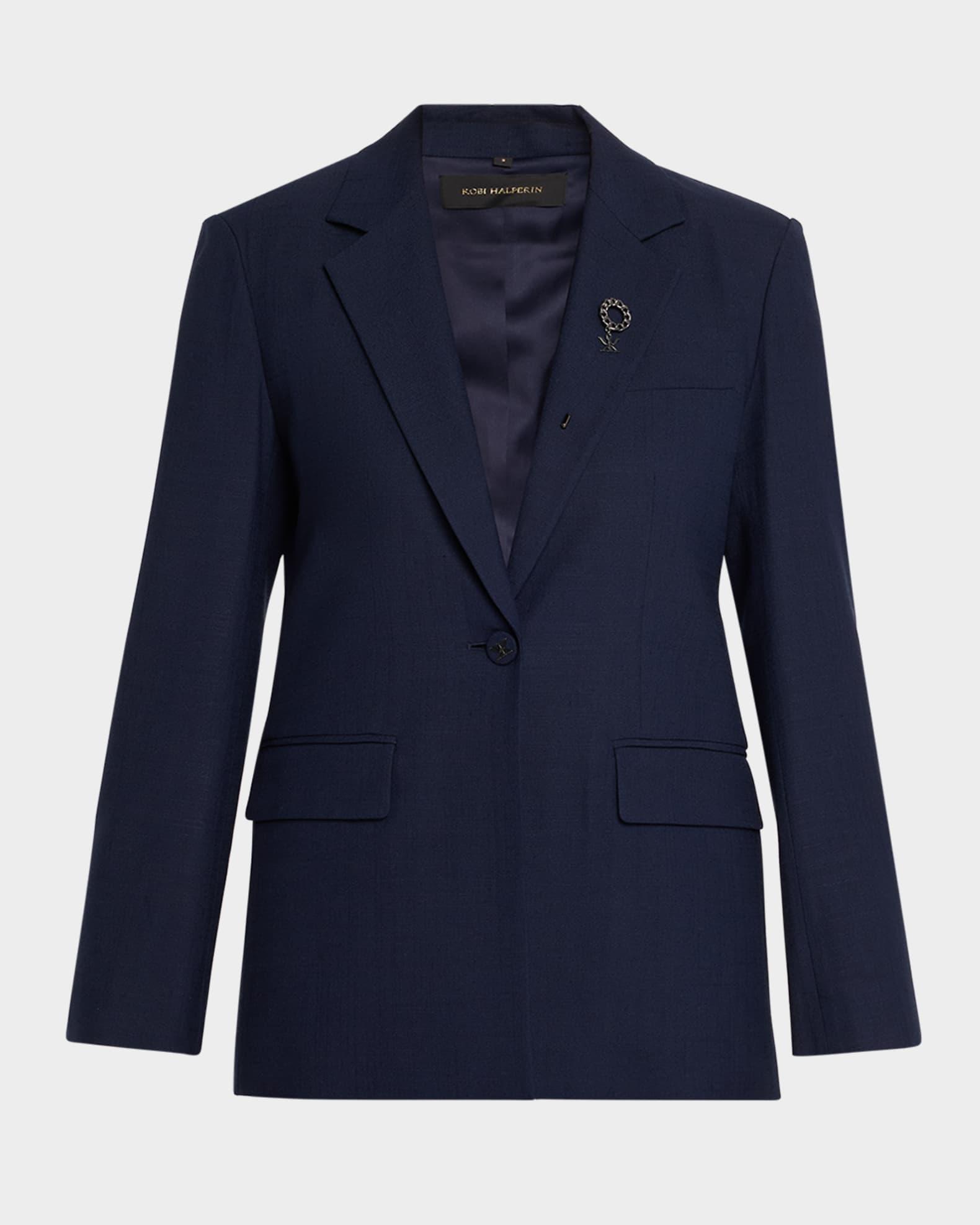 Kent Single-Button Viscose Jacket Product Image