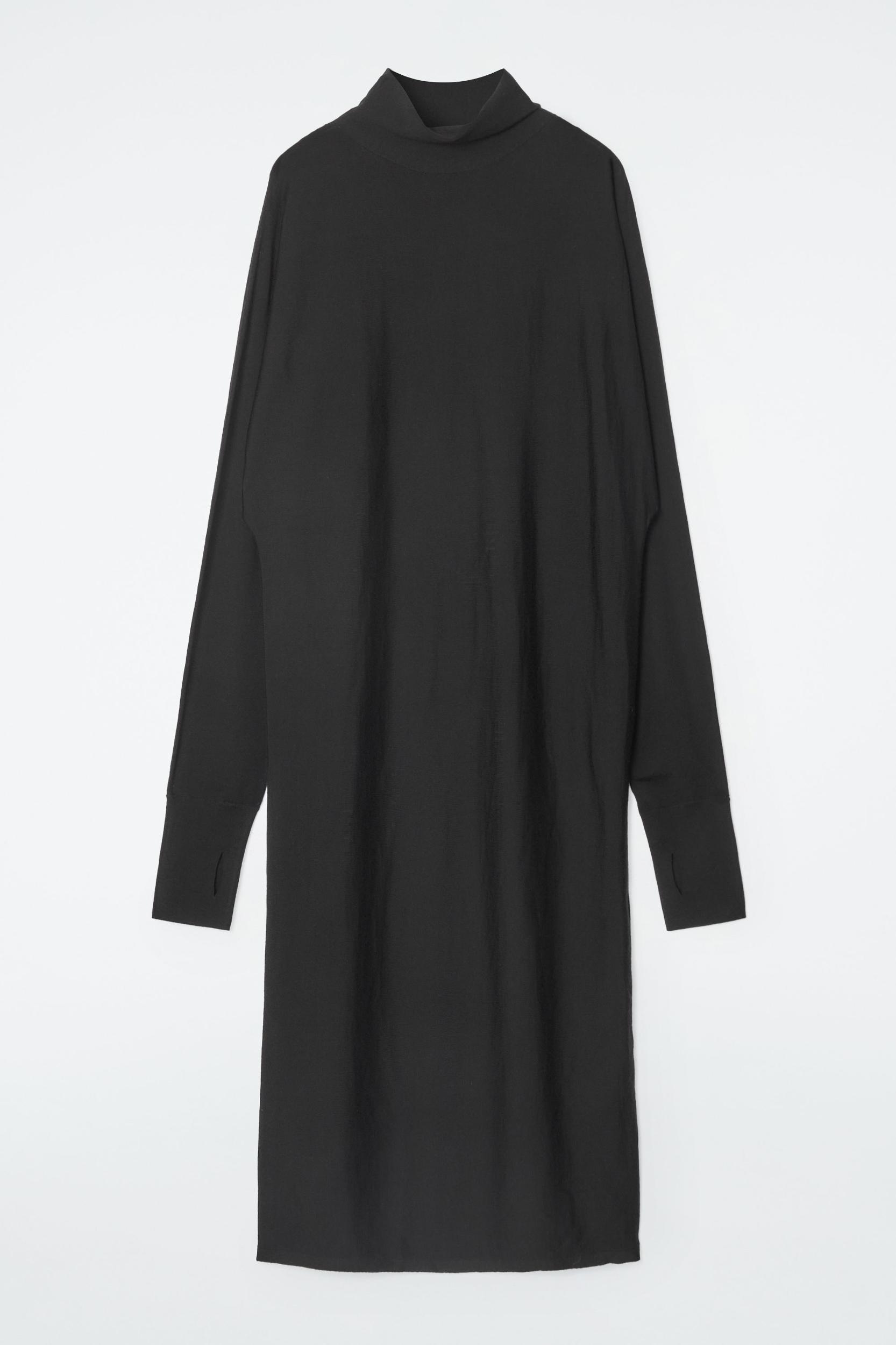 THE FUNNEL-NECK MERINO WOOL DRESS Product Image