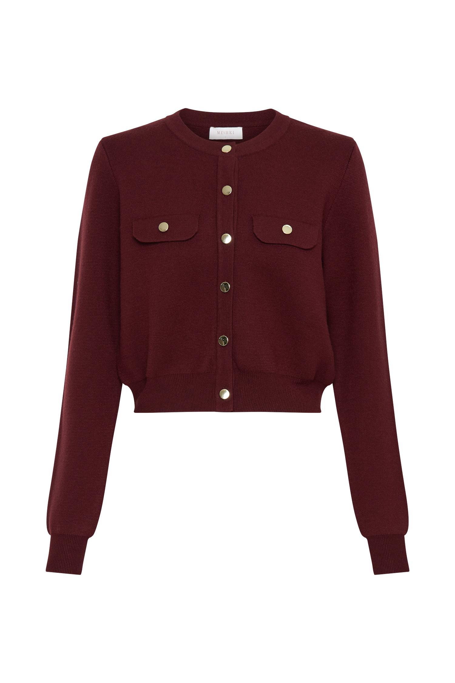 Tabitha Knit Cardigan - Merlot Product Image