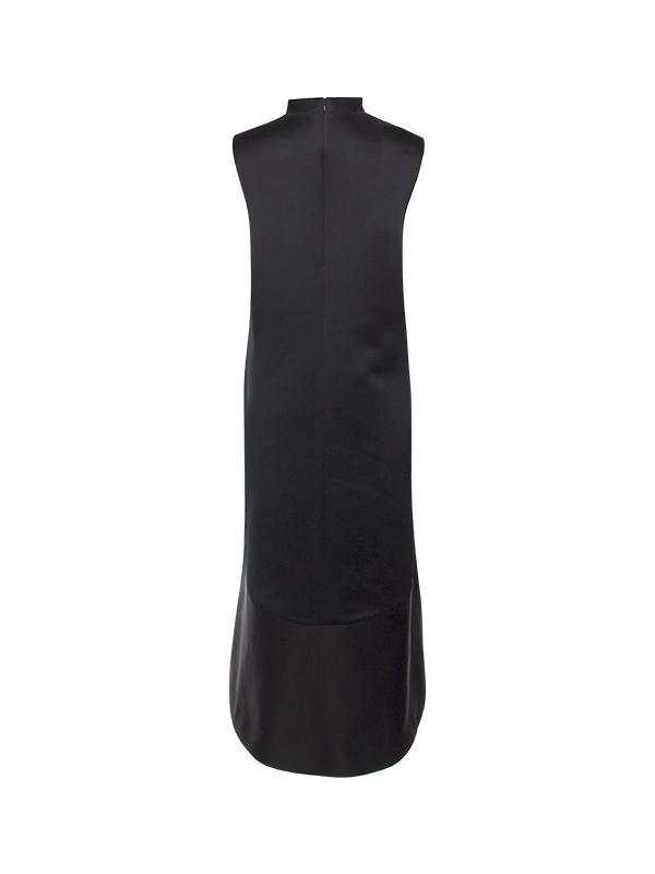 A-line High-low Solid Color Split-Joint Zipper Round-neck Maxi Dresses Product Image