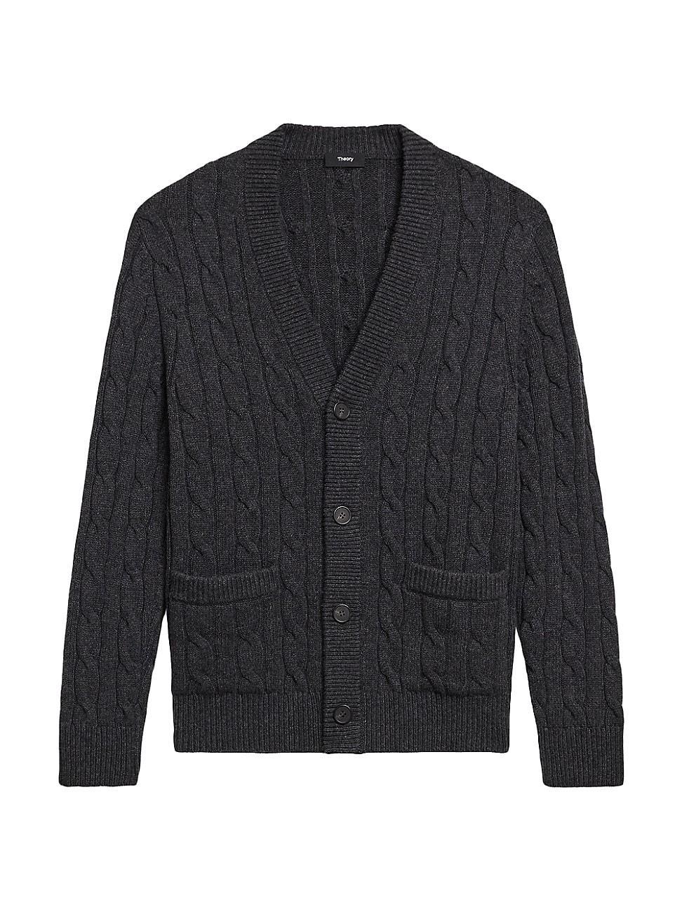 Mens Wool Cable-Knit Cardigan Product Image