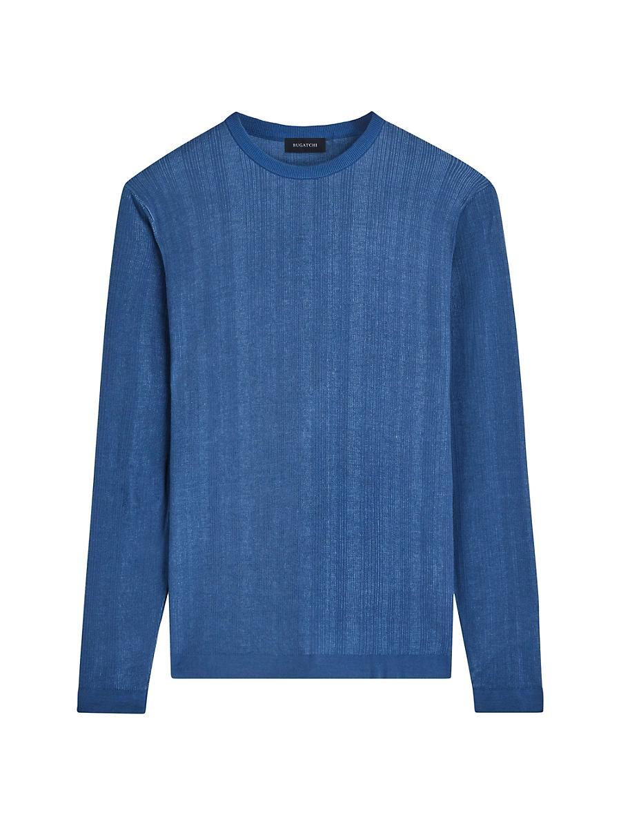 Mens Cotton & Silk Long-Sleeve Crewneck Sweater Product Image