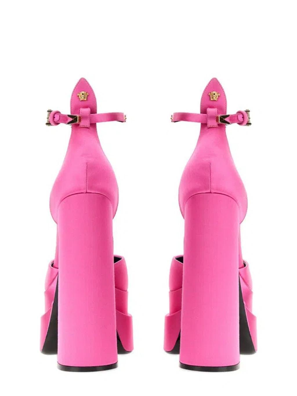 VERSACE Aevitas Pointy Platform Pumps In Pink Product Image